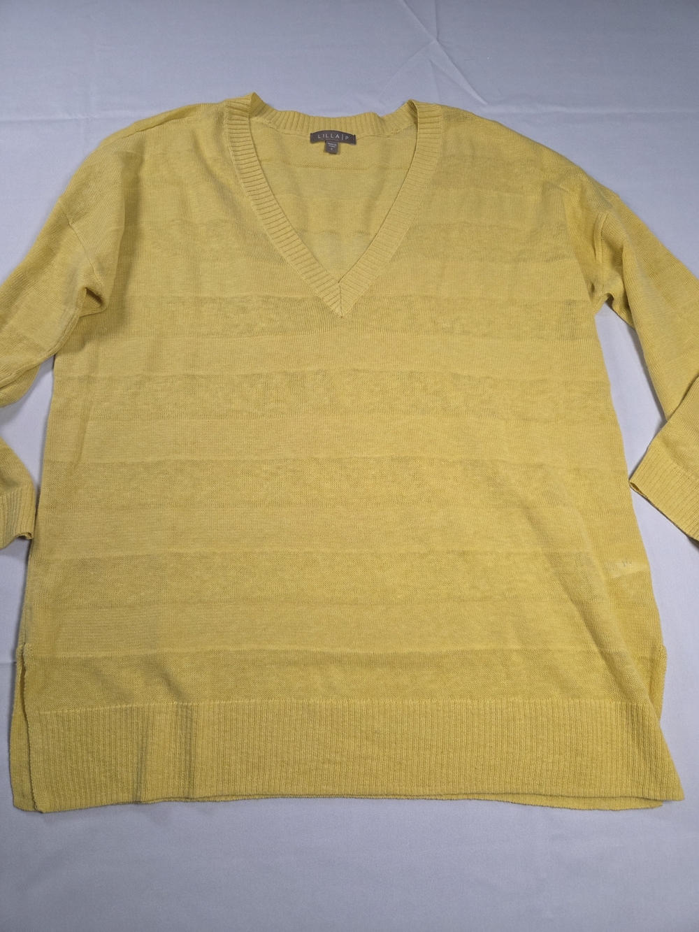 Lilla P Yellow V-Neck Women's Sweater